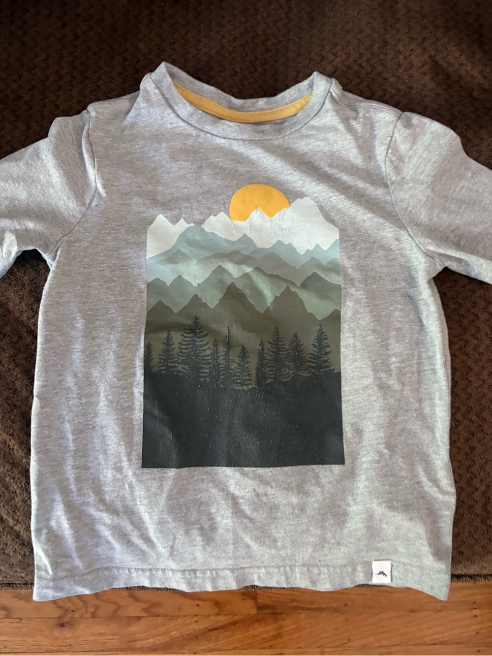 Tommy Bahama Grey Kids Mountain Tee with Yellow Sun
